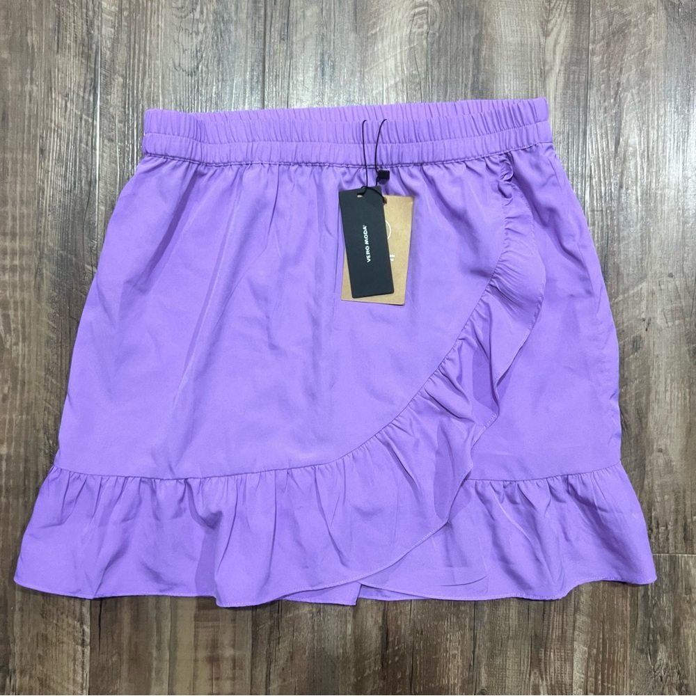 Fairy Vero Moda Women’s Size L Lavender Henna Short Wrap Flirty Skirt